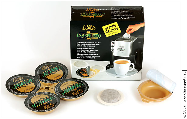 Solis 1,2,3 Spresso: Pads in Plastikk�chelchen
